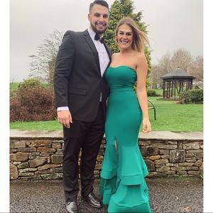 TEAL GREEN FULL LEGTH GOWN